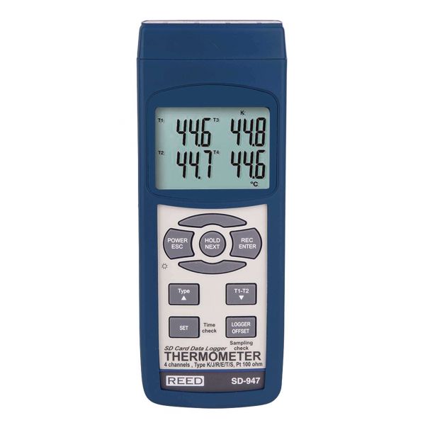 Thermomètre thermocouple à 4 canaux/enregistreur de données
