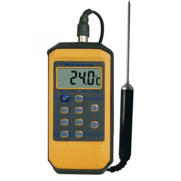 Thermomètre à sonde étanche IP65, mesure de 50° à 300°C
