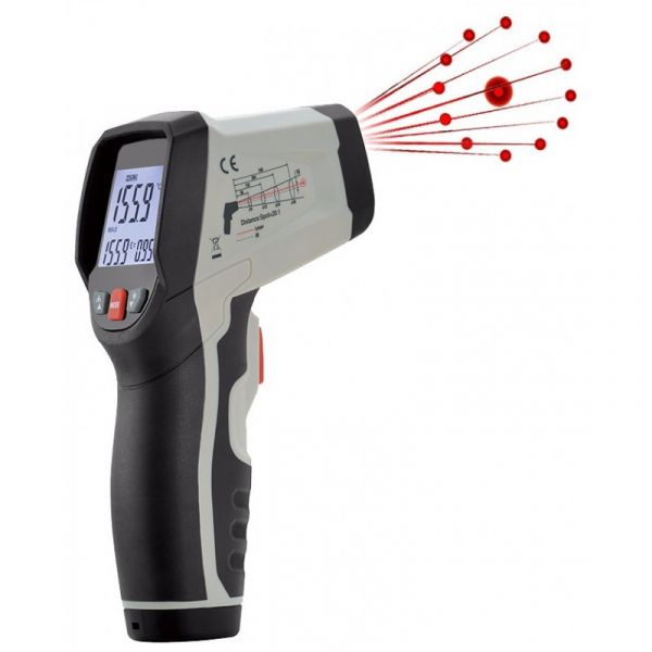 Thermomètre infrarouge à visée laser multipoints + Type K jusqu''à +800°C